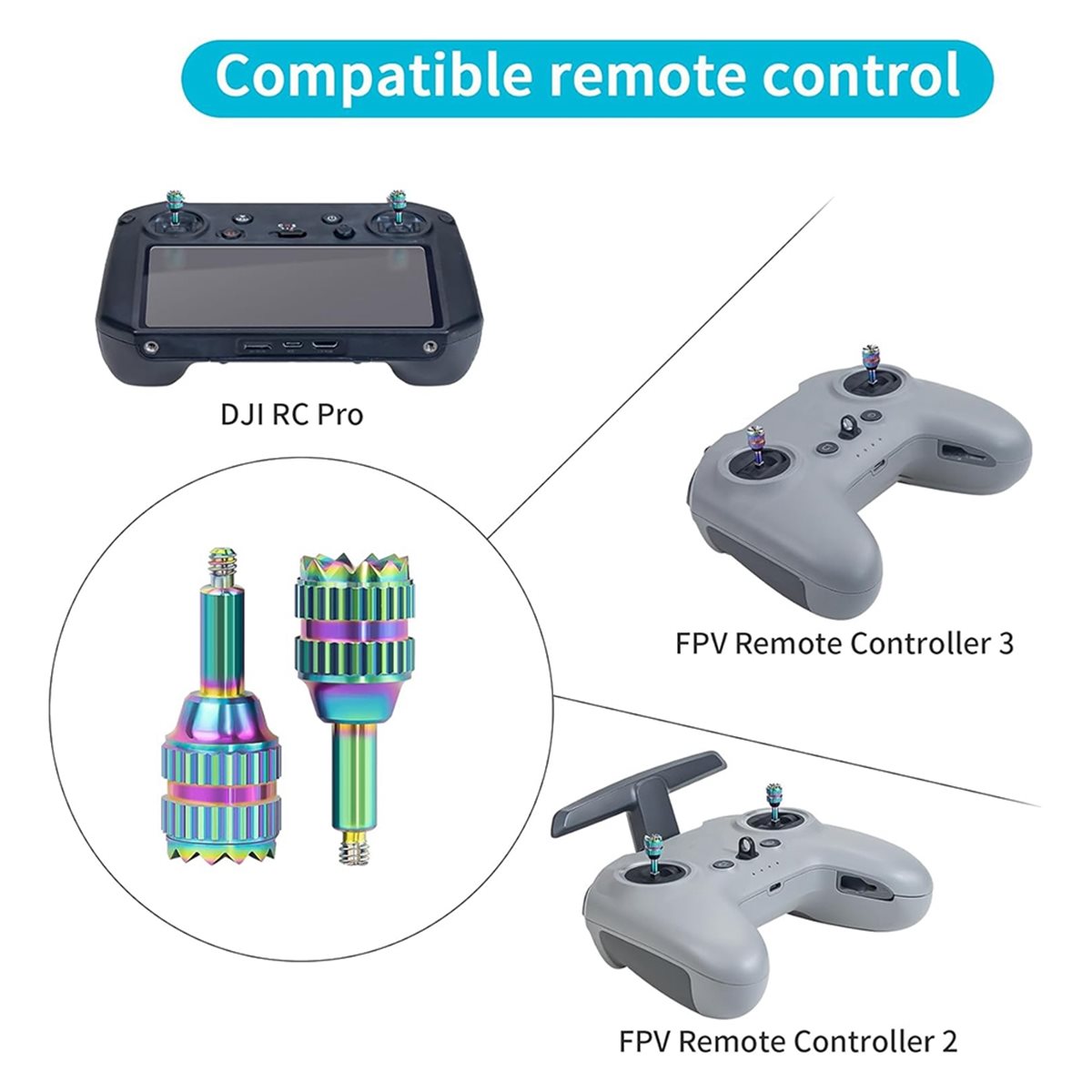 Drone Control Stick - DT75BG 4 Palancas de Control Metálicas,