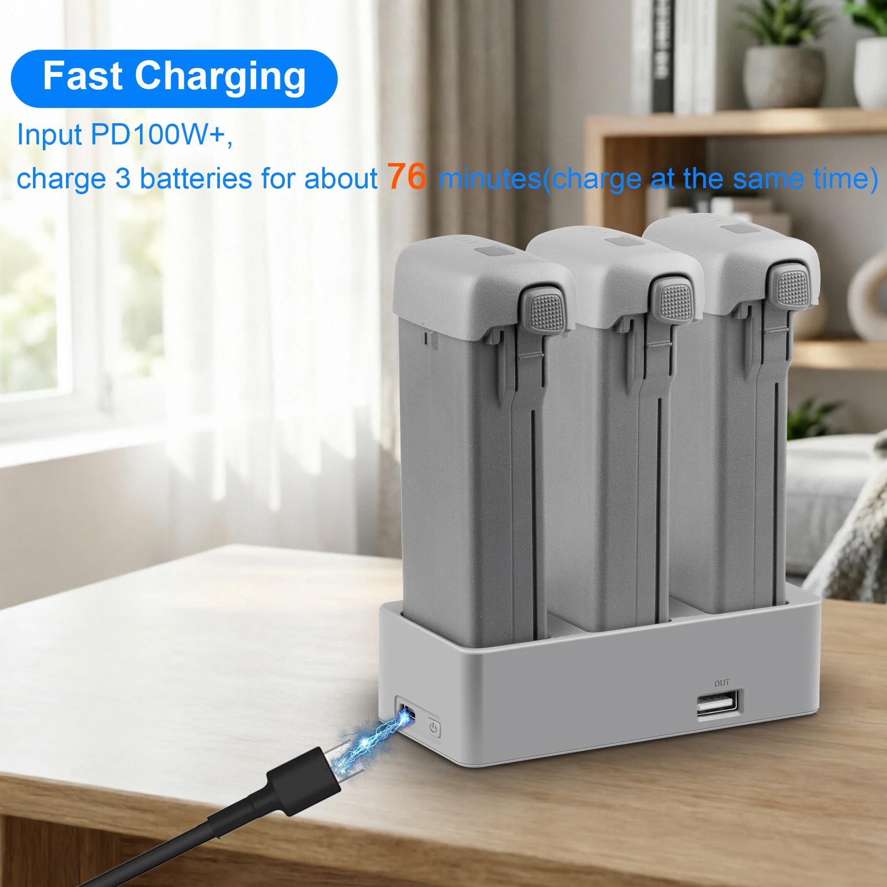 Cargador rápido de tres vías p - Drone Charging Hub reseña y precio